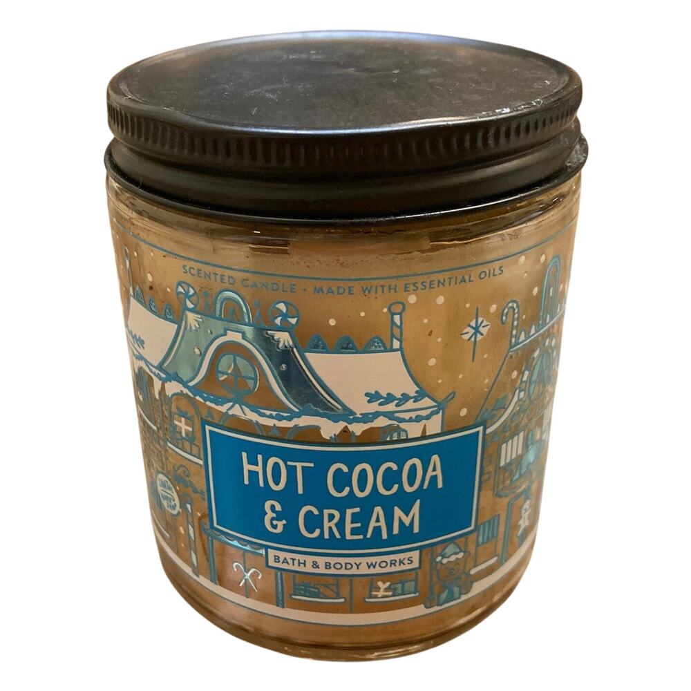 Unburned Bath & Body Works Hot Cocoa & Cream Scented Jar Candle 7oz Single Wick